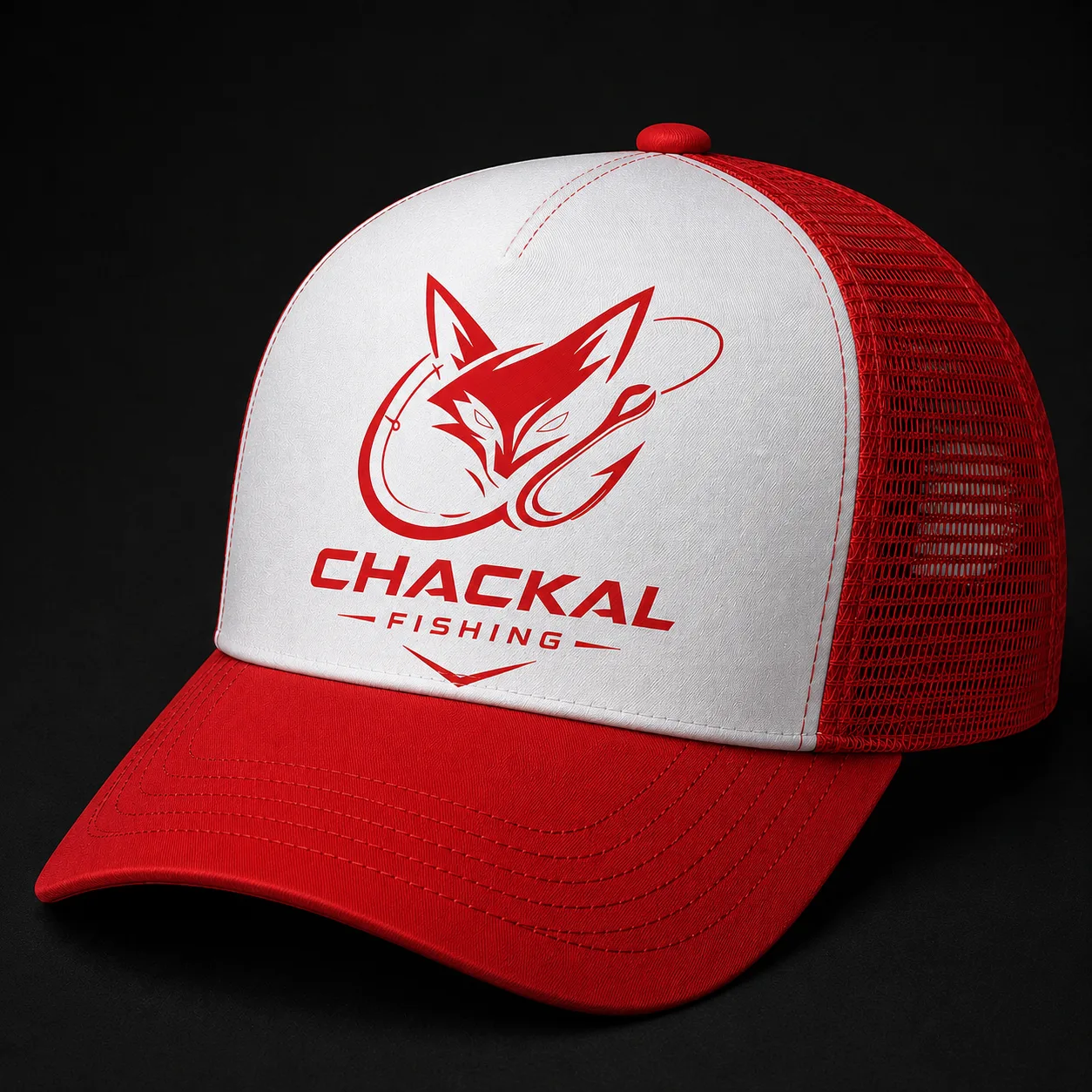 Boné trucker Chackal Fishing Blood Red