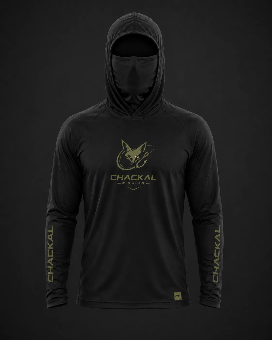 Camisa técnica Chackal Fishing, cor preta
